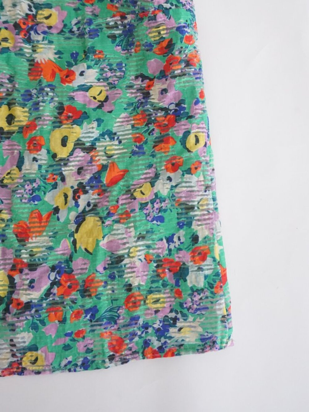 Maeve Anthropologie Quinn Textured Cami Top Green Floral Summer Shirt Size 2 - Picture 4 of 12